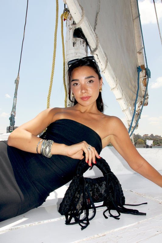 MINI black french lace