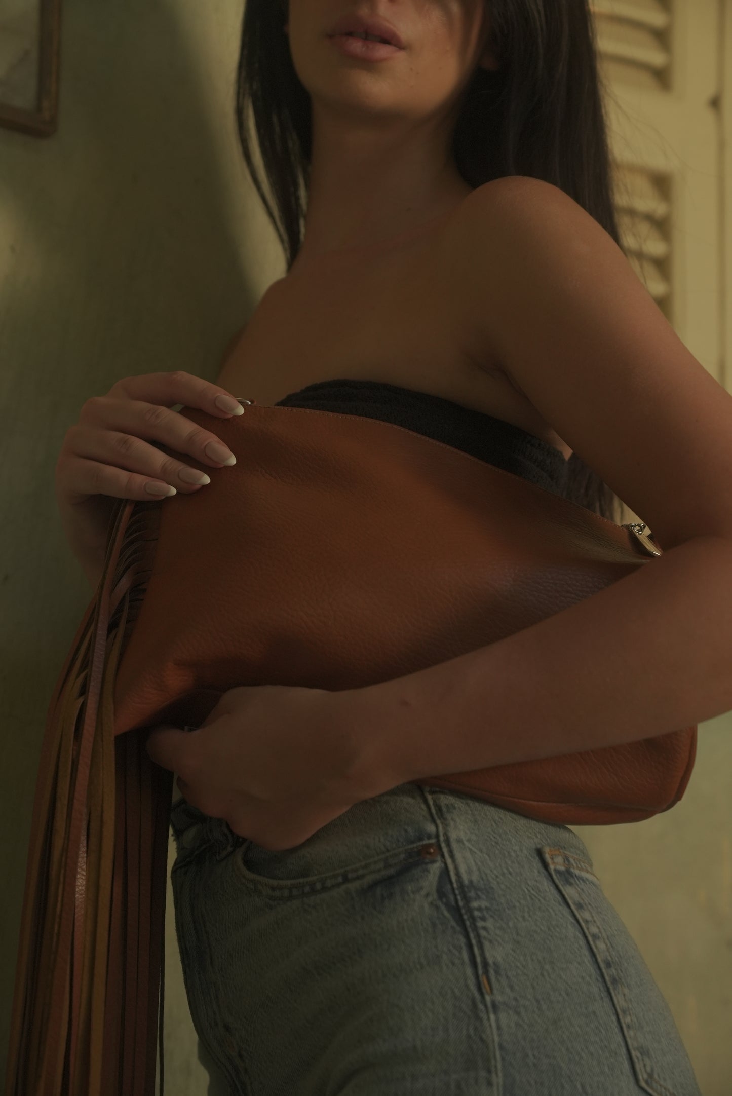The ZEYA clutch in Brown