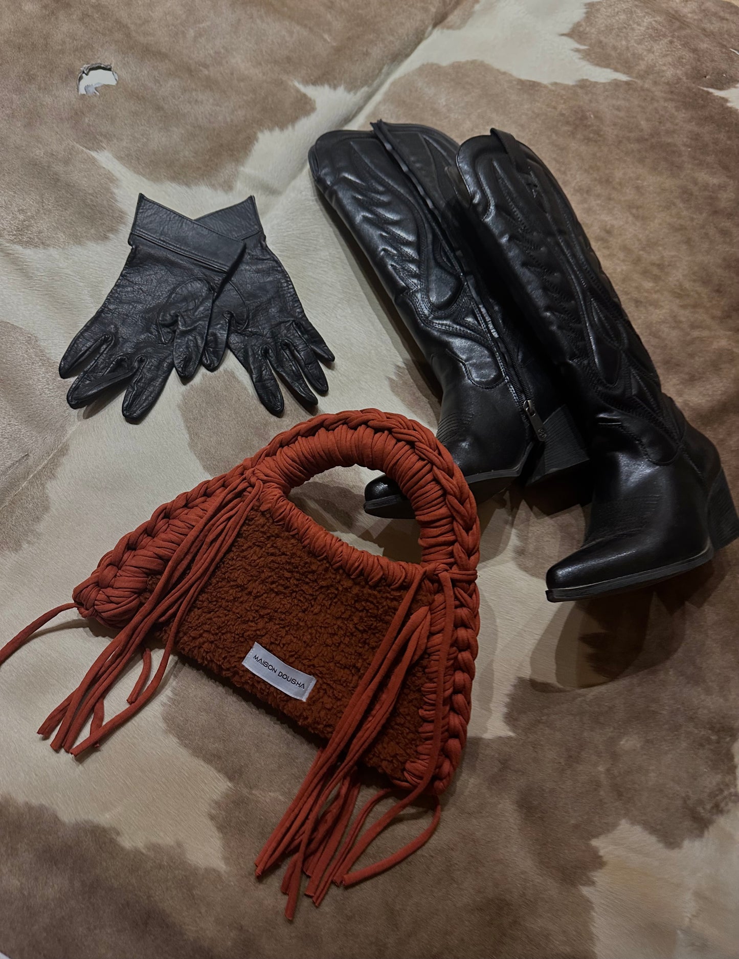 MINI Furry Bag in Amber