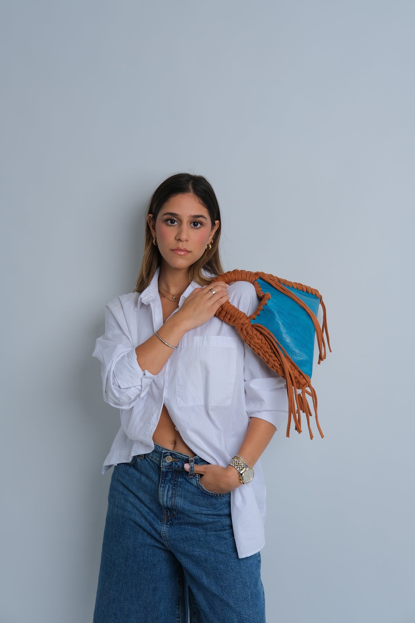 Two Faced Brown x Blue Bag