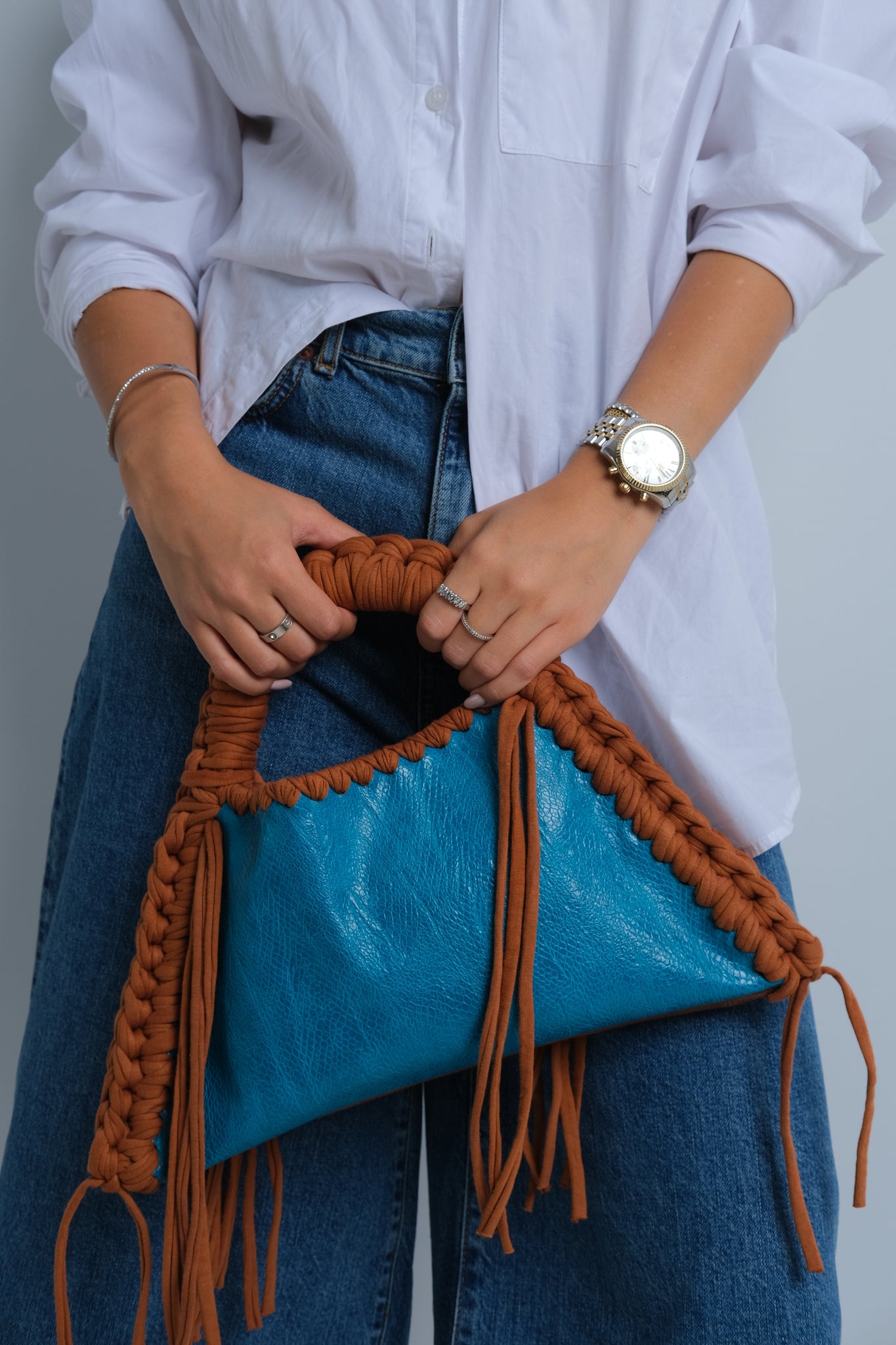 Two Faced Brown x Blue Bag