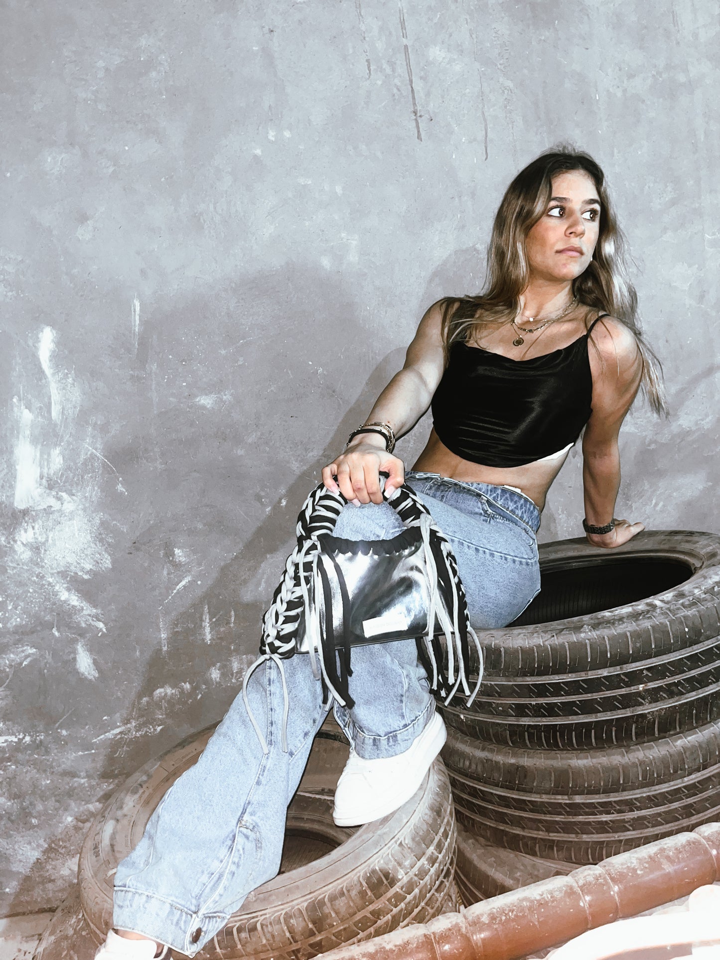 MINI metallic silver in grey & black