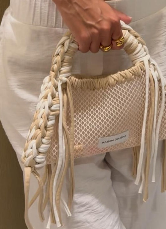 MINI beige mesh in Beige and white