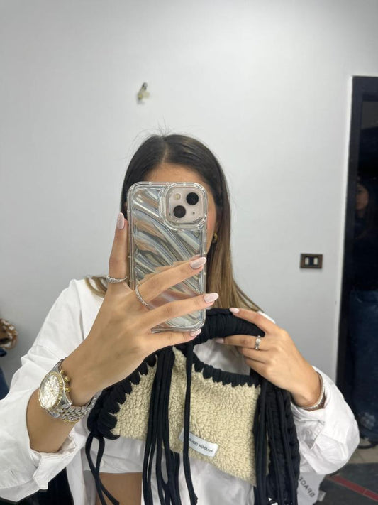 MINI Black x Beige Furry Bag