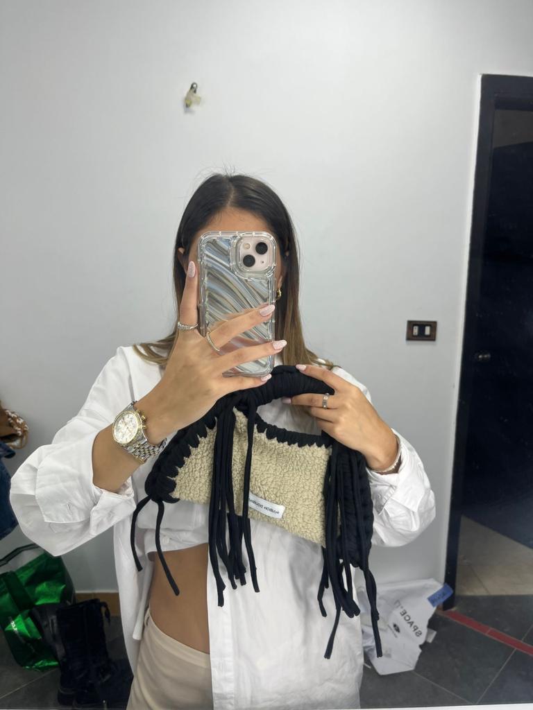 MINI Black x Beige Furry Bag