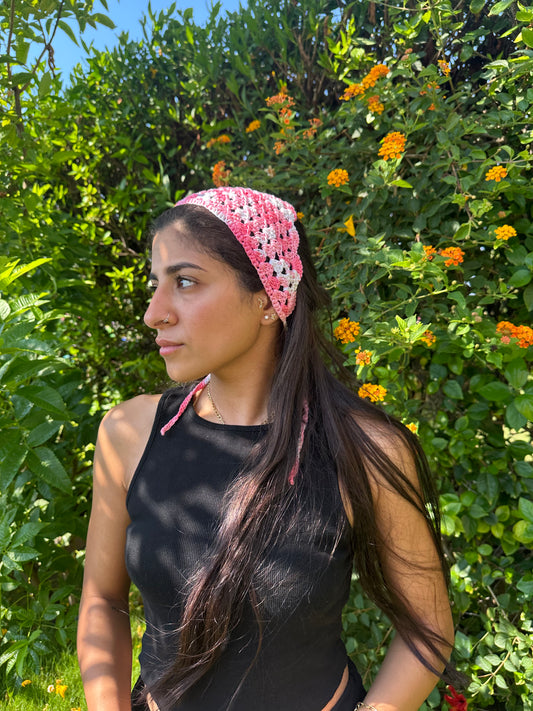 Pink sorbet Crochet Bandana